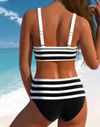 Laluna® stribet bikini med høj talje – flatterende talje, tidløst stribet look