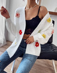 Risette - Strikket blomstret cardigan