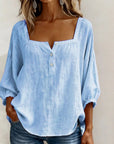 Glyressa - Elegant damebluse med firkantet hals