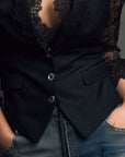 Bruxelle - Elegant blondebluse til damer med transparente ærmer