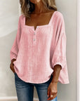 Glyressa - Elegant damebluse med firkantet hals