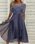 Amya - Elegant broderet chiffonkjole