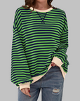 Helyria - Oversized stribet sweater til damer i behagelig casual stil til vinter