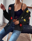 Risette - Strikket blomstret cardigan