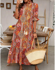 Esther - Elegant boho-kjole med V-hals og blomsterprint til damer