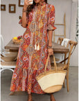 Esther - Elegant boho-kjole med V-hals og blomsterprint til damer