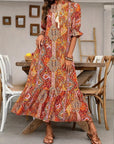 Esther - Elegant boho-kjole med V-hals og blomsterprint til damer