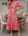 Esther - Elegant boho-kjole med V-hals og blomsterprint til damer