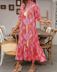 Esther - Elegant boho-kjole med V-hals og blomsterprint til damer