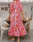 Esther - Elegant boho-kjole med V-hals og blomsterprint til damer