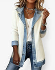 Tirexa - Damejakke i denimstil, blandet stof, lag-på-lag-effekt, moderne look
