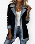 Tirexa - Damejakke i denimstil, blandet stof, lag-på-lag-effekt, moderne look