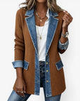Tirexa - Damejakke i denimstil, blandet stof, lag-på-lag-effekt, moderne look