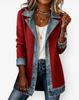 Tirexa - Damejakke i denimstil, blandet stof, lag-på-lag-effekt, moderne look