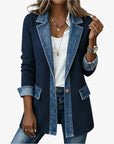 Tirexa - Damejakke i denimstil, blandet stof, lag-på-lag-effekt, moderne look
