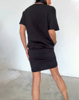 Demyra - Kort stretchkjole til kvinder i sort casual chic stil