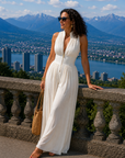 Nexavira - Elegant plisseret jumpsuit med brede ben til aftenbrug