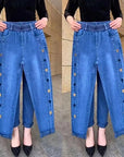 Soraya - Højelastiske jeans til kvinder med broderet hjertemønster