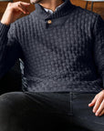 Mirko - Elegant herresweater med struktur og høj krave