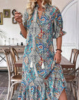 Esther - Elegant boho-kjole med V-hals og blomsterprint til damer
