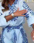 Mylene - Playsuit med print og bindebælte