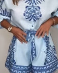 Mylene - Playsuit med print og bindebælte