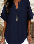 Sylmira - Elegant løs bluse med V-hals