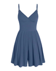 Mirestra - Jumpsuit til damer med shorts i ribstof og integreret nederdel med vidde