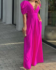 Rosenya - Elegant jumpsuit til damer med V-hals og palazzobukser