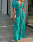 Rosenya - Elegant jumpsuit til damer med V-hals og palazzobukser