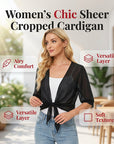 Brynoria - Kort top til kvinder i transparent chiffon med sløjfe foran