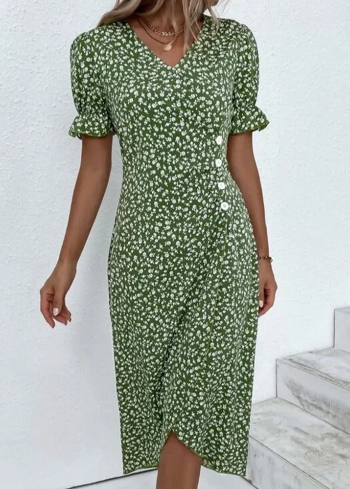Aysel elegant og komfortabel blomstret kjole