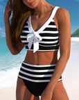Laluna® stribet bikini med høj talje – flatterende talje, tidløst stribet look