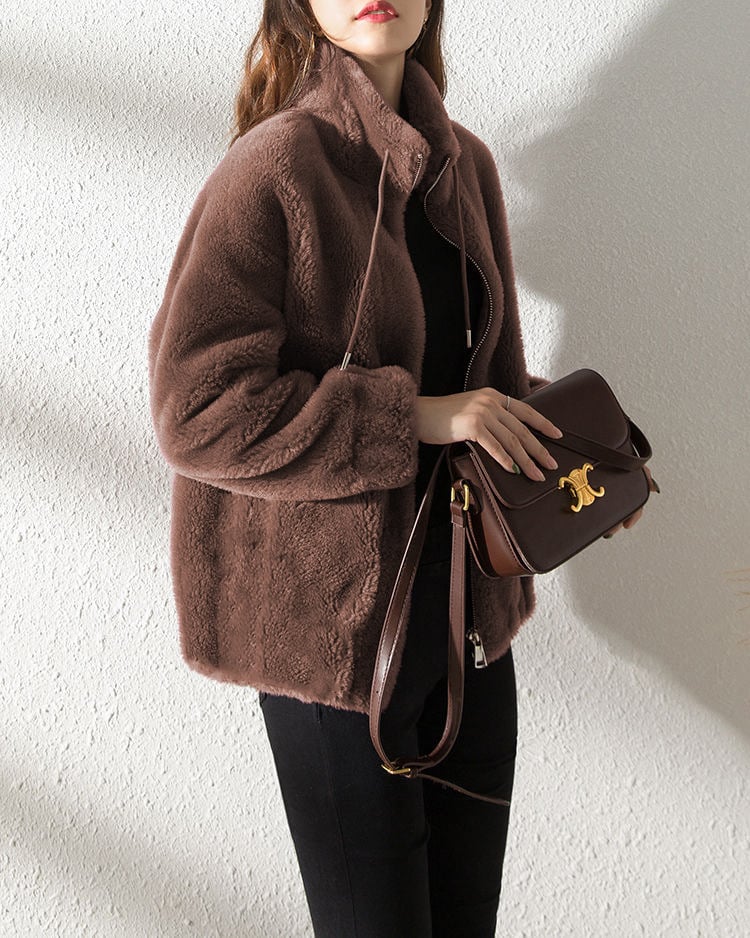 Lune - Fluffy teddyjakke til damer