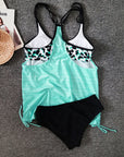 Augustus - stilfuld ensfarvet tankini med leopardprint