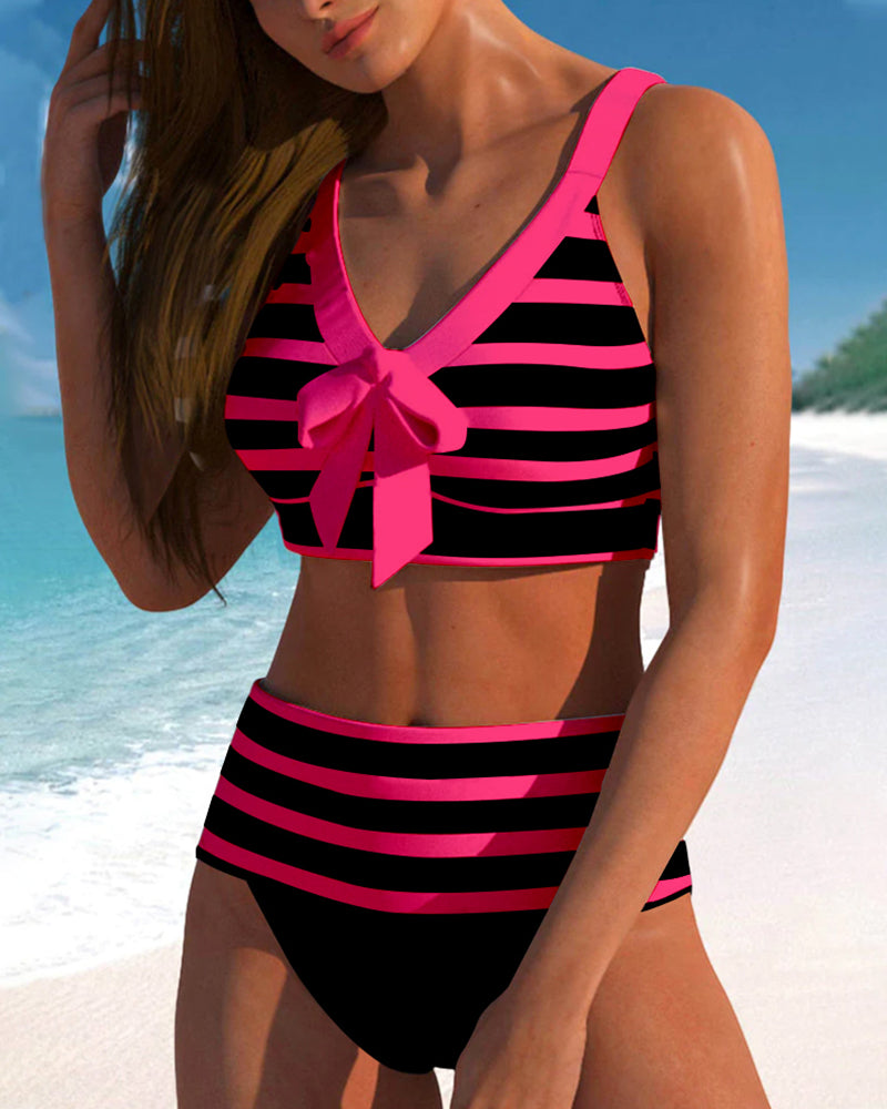 Laluna® stribet bikini med høj talje – flatterende talje, tidløst stribet look