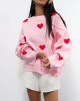 Abigail - Strikket sweater med hjerter