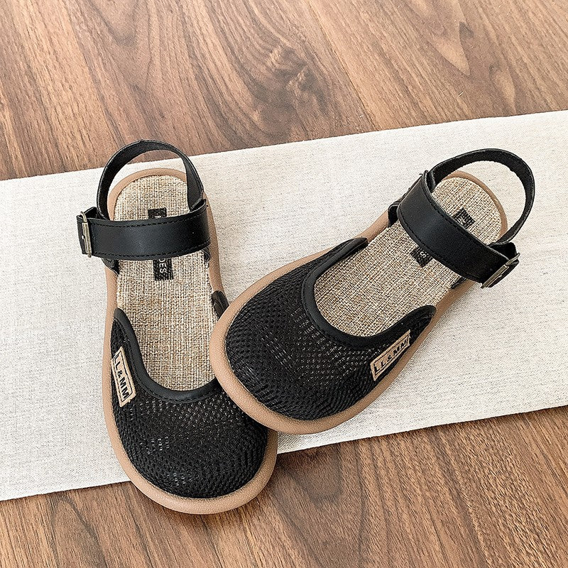 Norythra - Åndbare damesandaler i hør og mesh med lukket tå