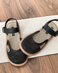 Norythra - Åndbare damesandaler i hør og mesh med lukket tå
