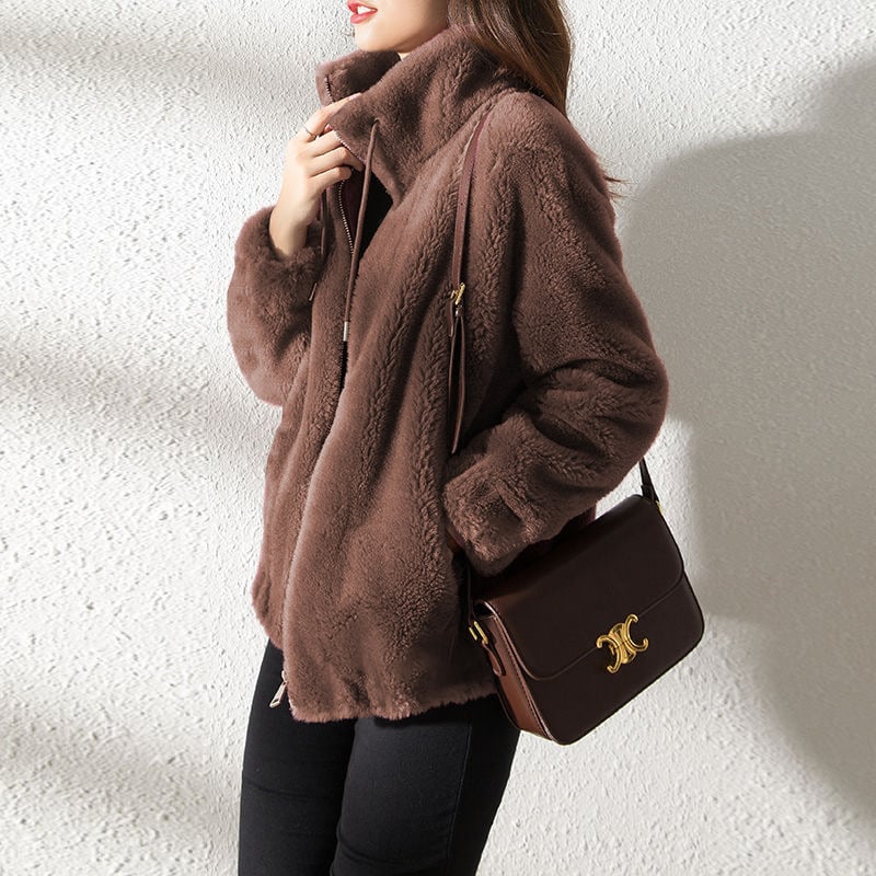 Lune - Fluffy teddyjakke til damer