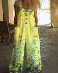 Lunelle - Vintage jumpsuit med blomstermønster til damer