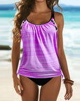 Augustus - stilfuld ensfarvet tankini med leopardprint