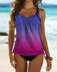 Augustus - stilfuld ensfarvet tankini med leopardprint