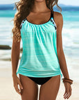 Augustus - stilfuld ensfarvet tankini med leopardprint