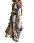 Gavelynn - Jumpsuit til damer med halterneck og vide ben