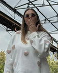 Abigail - Strikket sweater med hjerter