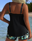 Laluna® stribet tankini med matchende strandshorts i todelt sæt – stilfuld på stranden