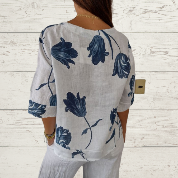 Evorra - Elegant top med blomsterprint
