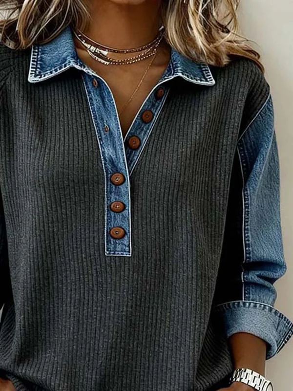Marisolenne - Afslappet sweatshirt med kontrastsyninger