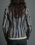 Avenorix - Stribet boheme-blazer til damer med vintage blomsterprint